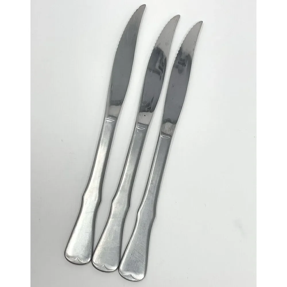 Oneida Community Patrick Henry Solid Handle Serrated Steak Knives 8.5” Set Of 3